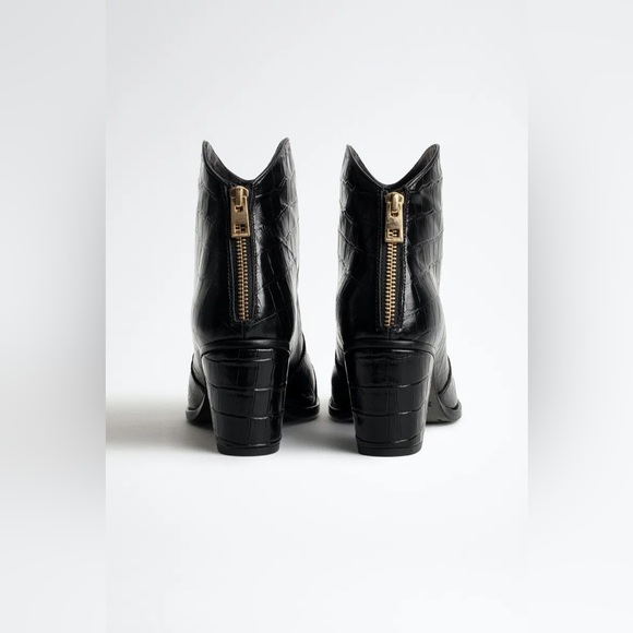 NIB Zadig & Voltaire Molly Croc Ankle Boots size 38 - Picture 5 of 11